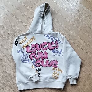 Zara Kids Hoodie - White with Pink and Gold Accents